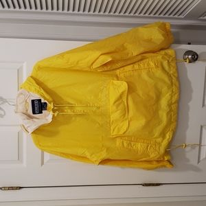 Lands' End Unisex lined, yellow windbreaker. Unisex large.